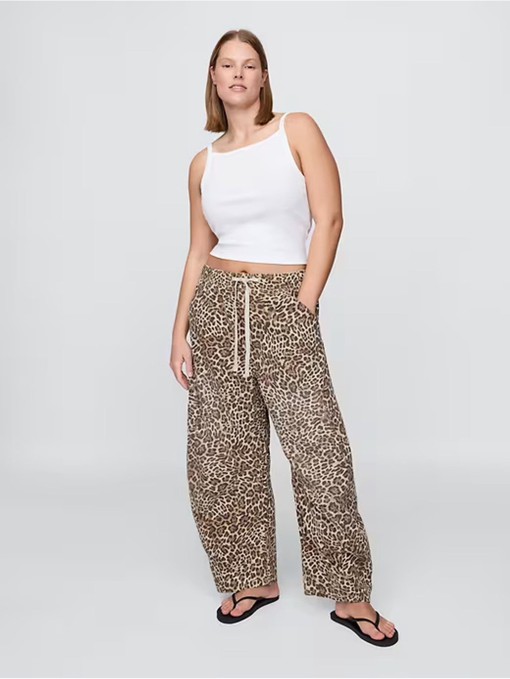 GAP Leopard Print Easy High Waisted Horseshoe Jeans